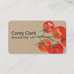 Tomatoes Healthy Personal Chef Nutritionist Modern Business Card