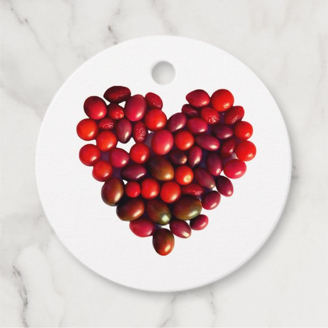 Tomatoes Heart  Favour Tags (Front)