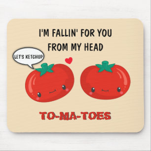 Tomatoes In Love Cute Romantic Valentine's Day Mouse Mat