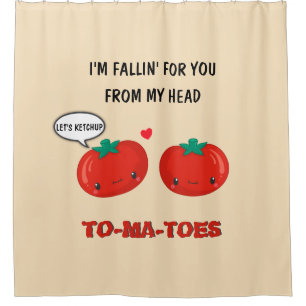 Tomatoes In Love Cute Romantic Valentine's Day Shower Curtain