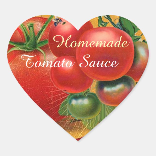 TOMATOES KITCHEN PRESERVES ,CANNINGS ,TOMATO SAUCE HEART STICKER (Front)