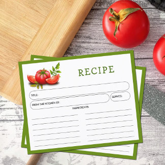 Tomatoes Kitchen Recipe Card