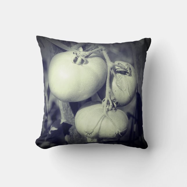Tomatoes On The Vine Black And White   Cushion (Front)