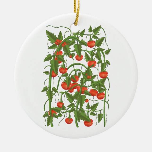 Tomatoes Pattern Ceramic Tree Decoration (Front)