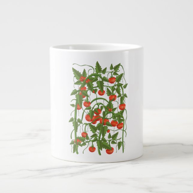 Tomatoes Pattern Large Coffee Mug (Front)
