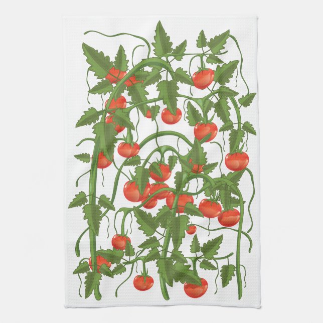 Tomatoes Pattern Tea Towel (Vertical)