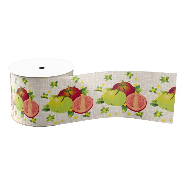 Tomatoes Vegetable Fruit Garden Grosgrain Ribbon (Spool)