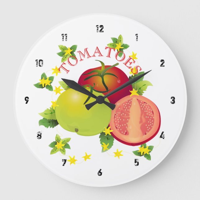 Tomatoes Vegetables Fruit Garden Large Clock (Front)