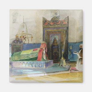 Tomb of Bayazid I, Bursa, Turkey (w/c on paper) Magnet
