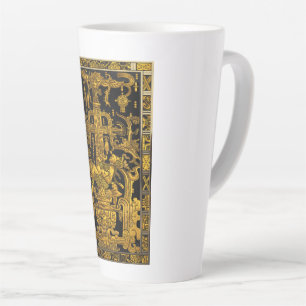 Tomb of Pakal - Gold Palenque Astronaut Latte Mug