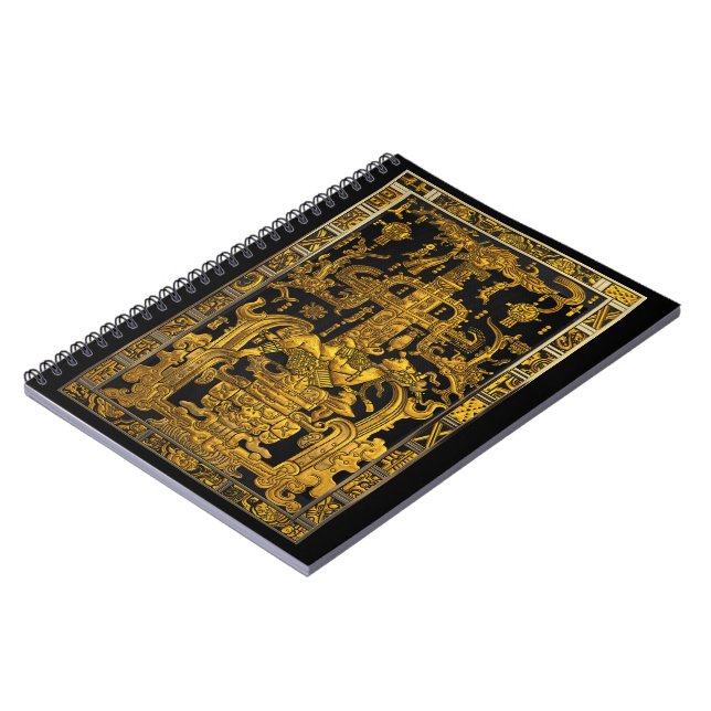 Tomb of Pakal - Gold Palenque Astronaut Notebook (Left Side)