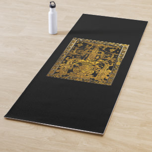 Tomb of Pakal - Gold Palenque Astronaut Yoga Mat