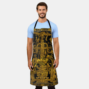 Tomb of Pakal - Golden Palenque Astronaut  Apron