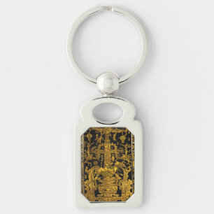 Tomb of Pakal - Golden Palenque Astronaut Key Ring