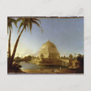 Tomb of Sher Shah, Sasaram, Bihar, c.1790 (oil on Postcard