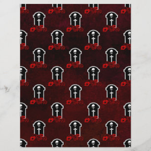 Tomb Stones & Roses Halloween Scrapbook Paper