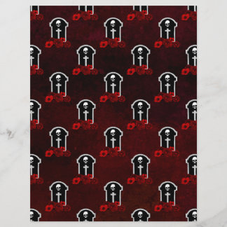 Tomb Stones & Roses Halloween Scrapbook Paper