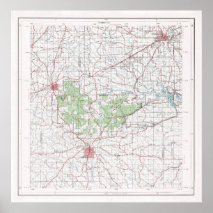 Tombigbee National Forest Map (1972) Poster