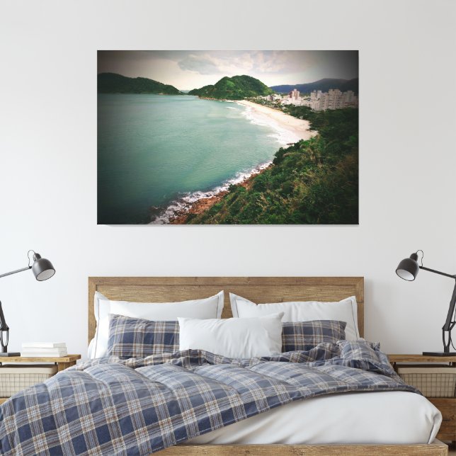 Tombo Beach - Guarujá - Brazil Canvas Print (Insitu(Bedroom))