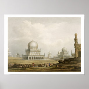 Tombs of the Kings of Golconda in 1813, from Volum Poster