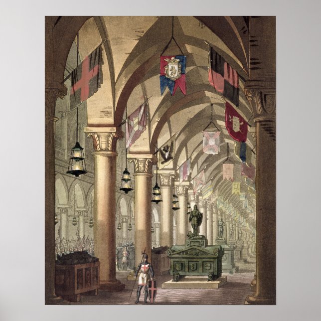 Tombs of the Knights Templar, c.1820-39 (aquatint) Poster (Front)