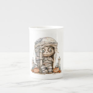 Tombside Trouble – Mummy Mischief & Mini Monsters Bone China Mug