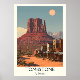Tombstone Arizona Vintage Travel Poster Retro
