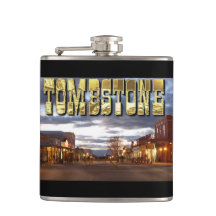 Tombstone AZ Vinyl Wrapped Flask, 6 oz.
