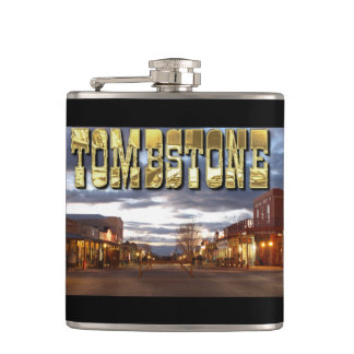 Tombstone AZ Vinyl Wrapped Flask, 6 oz. Hip Flask
