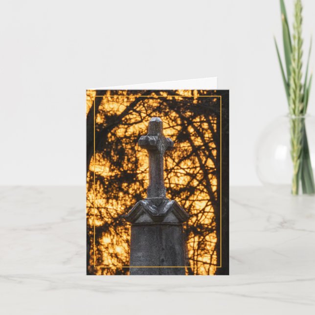 Tombstone Cross With Sunset Card (Front)