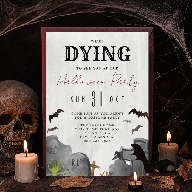 Tombstone Halloween Party Invitation (Creator Uploaded)