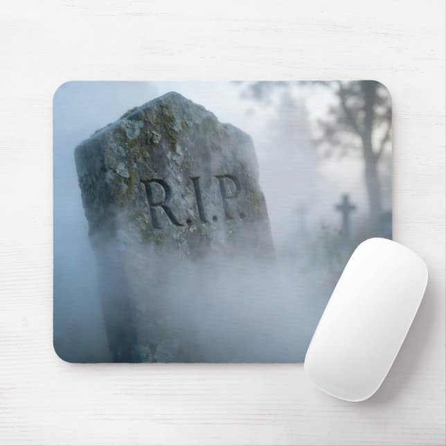 Tombstone In Mist Mouse Mat (With Mouse)