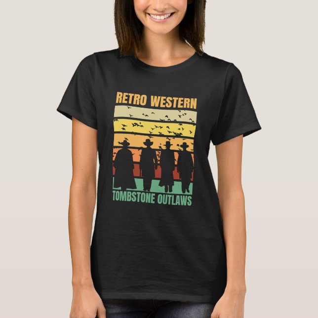 Tombstone Outlaws Retro T-Shirt  (Front)