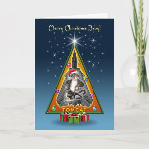 Tomcat Christmas Tree Holiday Card