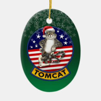 Tomcat Mascot Christmas Ceramic Tree Decoration