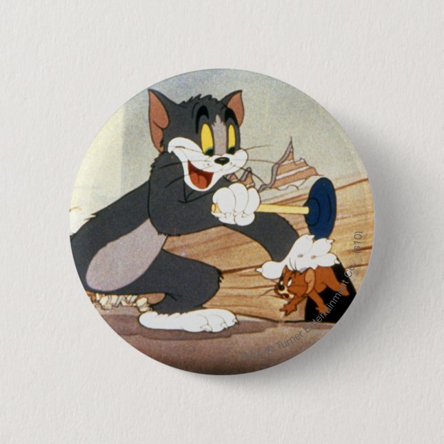 Tome And Jerry Plunger 6 Cm Round Badge (Front)