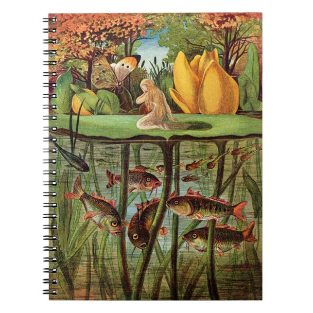 Tommelise very desolate on the water lily leaf, in notebook (Front)