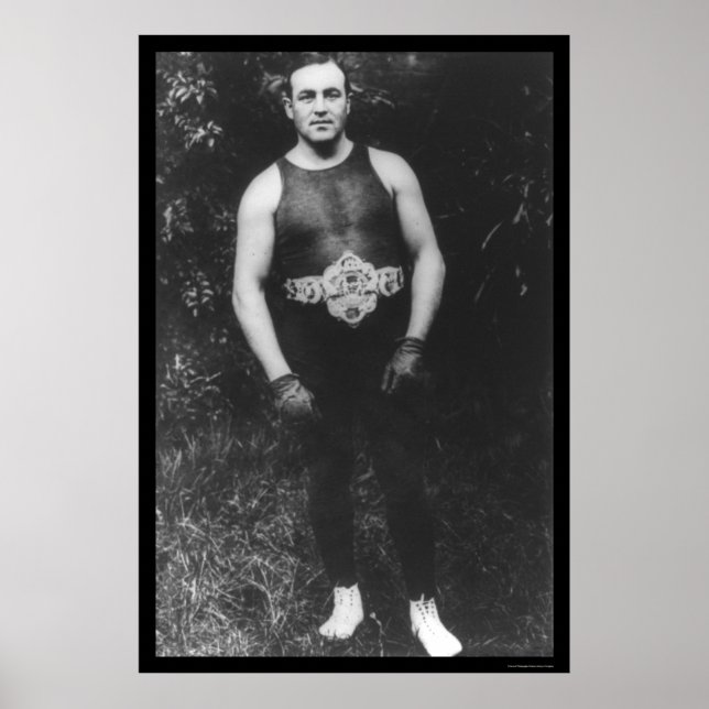 Tommy Burns Boxing 1910 Poster (Front)