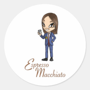 Tommy Cash Espresso Macchiato Eurovision 2025 Esto Classic Round Sticker