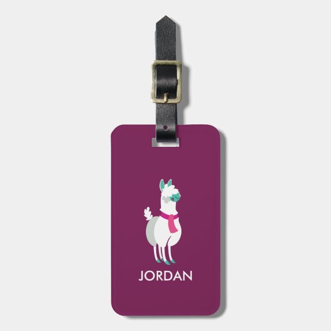 Tommy the Llama Luggage Tag (Front Vertical)