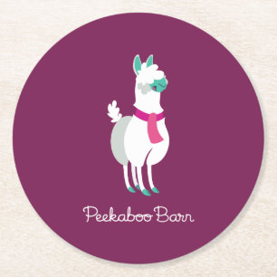 Tommy the Llama Round Paper Coaster