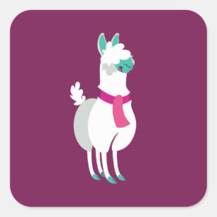 Tommy the Llama Square Sticker