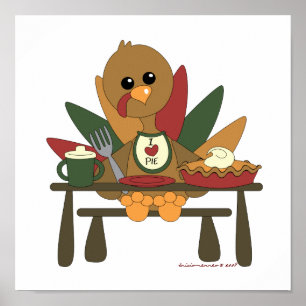 Tommy Turkey Loves Pie Poster