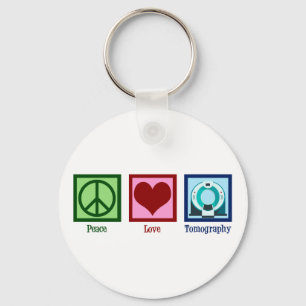 Tomographer Peace Love Tomography Key Ring