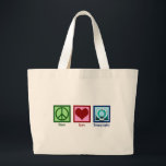 Tomographer Peace Love Tomography Large Tote Bag<br><div class="desc">Peace Love Tomography. A cute tomographer gift for an CT scan technician or technologist who works in imaging with a tomograph.</div>