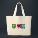 Tomographer Peace Love Tomography Large Tote Bag<br><div class="desc">Peace Love Tomography. A cute tomographer gift for an CT scan technician or technologist who works in imaging with a tomograph.</div>