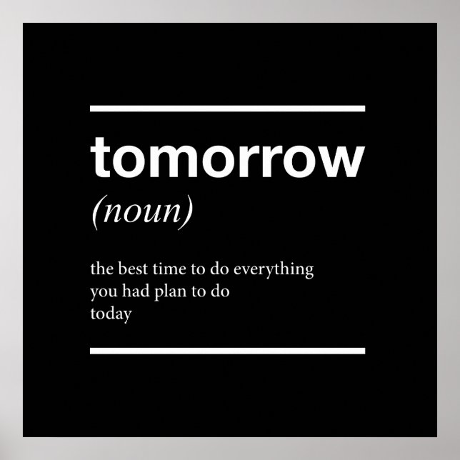 Tomorrow Inspirational Poster (Front)