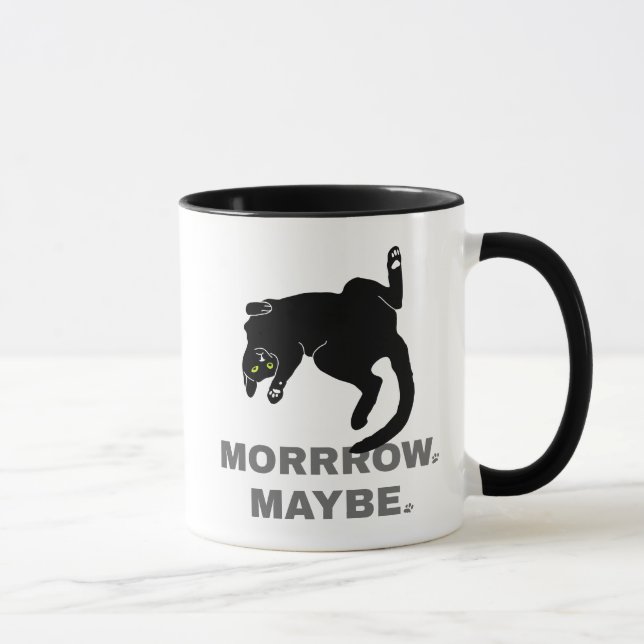 Tomorrow, maybe funny lazy cat mug (Right)