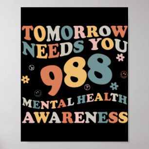 Tomorrow Needs You 988 Mental Health Awareness Gro Poster