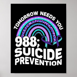 Tomorrow Needs You 988 Suicide Prevention Awarenes Poster